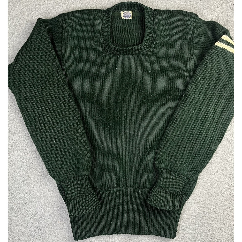 Vintage Nelson Knitting Mills Company Green Sweater Knitted Heavy‎ Sweatshirt MN
